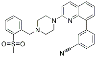 3-(2-(4-[2-(METHYLSULFONYL)BENZYL]PIPERAZIN-1-YL)QUINOLIN-8-YL)BENZONITRILE Struktur