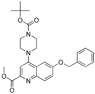 METHYL 4-(N-BOC PIPERAZINE)-6-BENZYLOXY-QUINOLINE-2-CARBOXYLATE Struktur