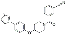 3-((4-[4-(3-THIENYL)PHENOXY]PIPERIDIN-1-YL)CARBONYL)BENZONITRILE Struktur