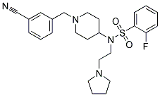 N-[1-(3-CYANOBENZYL)PIPERIDIN-4-YL]-2-FLUORO-N-(2-PYRROLIDIN-1-YLETHYL)BENZENESULFONAMIDE Struktur