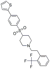 4-([4-(2-THIENYL)PHENYL]SULFONYL)-1-(2-[2-(TRIFLUOROMETHYL)PHENYL]ETHYL)PIPERIDINE Struktur