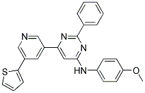 (4-METHOXY-PHENYL)-[2-PHENYL-6-(5-THIOPHEN-2-YL-PYRIDIN-3-YL)-PYRIMIDIN-4-YL]-AMINE Struktur