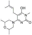 4-(2,6-DIMETHYLMORPHOLIN-4-YL)-6-HYDROXY-1-METHYL-5-(3-METHYLBUT-2-ENYL)PYRIMIDIN-2(1H)-ONE Struktur