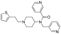 N-(PYRIDIN-3-YLMETHYL)-N-(1-[2-(2-THIENYL)ETHYL]PIPERIDIN-4-YL)NICOTINAMIDE Struktur