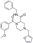 N-BENZYL-4-(2-FURYLMETHYL)-1-(3-METHOXYBENZOYL)PIPERAZINE-2-CARBOXAMIDE Struktur