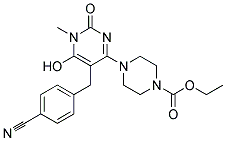 4-[5-(4-CYANO-BENZYL)-6-HYDROXY-1-METHYL-2-OXO-1,2-DIHYDRO-PYRIMIDIN-4-YL]-PIPERAZINE-1-CARBOXYLIC ACID ETHYL ESTER Struktur