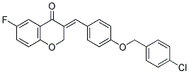 3-[1-[4-(4-CHLORO-BENZYLOXY)-PHENYL]-METH-(E)-YLIENE]-6-FLUORO-CHROMAN-4-ONE Struktur