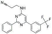 3-((2-PHENYL-6-[3-(TRIFLUOROMETHYL)PHENYL]PYRIMIDIN-4-YL)AMINO)PROPANENITRILE Struktur