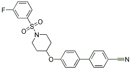 4'-((1-[(3-FLUOROPHENYL)SULFONYL]PIPERIDIN-4-YL)OXY)BIPHENYL-4-CARBONITRILE Struktur