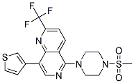 5-[4-(METHYLSULFONYL)PIPERAZIN-1-YL]-8-(3-THIENYL)-2-(TRIFLUOROMETHYL)-1,6-NAPHTHYRIDINE Struktur