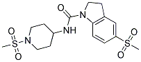 5-(METHYLSULFONYL)-N-[1-(METHYLSULFONYL)PIPERIDIN-4-YL]INDOLINE-1-CARBOXAMIDE Struktur