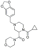 4-([4-(1,3-BENZODIOXOL-5-YLMETHYL)-1-(CYCLOPROPYLCARBONYL)PIPERAZIN-2-YL]CARBONYL)MORPHOLINE Struktur