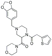 4-([4-(1,3-BENZODIOXOL-5-YLMETHYL)-1-(2-THIENYLACETYL)PIPERAZIN-2-YL]CARBONYL)MORPHOLINE Struktur