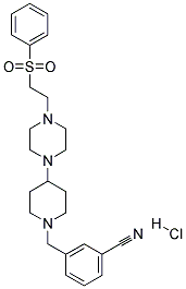 3-[(4-(4-[2-(PHENYLSULFONYL)ETHYL]PIPERAZIN-1-YL)PIPERIDIN-1-YL)METHYL]BENZONITRILE HYDROCHLORIDE Struktur