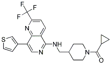 N-([1-(CYCLOPROPYLCARBONYL)PIPERIDIN-4-YL]METHYL)-8-(3-THIENYL)-2-(TRIFLUOROMETHYL)-1,6-NAPHTHYRIDIN-5-AMINE Struktur