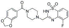 3-([4-(1,3-BENZODIOXOL-5-YLCARBONYL)PIPERAZIN-1-YL]METHYL)-5-FLUORO-2H-1,2,4-BENZOTHIADIAZINE 1,1-DIOXIDE Struktur