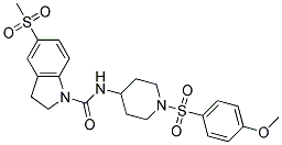 N-(1-[(4-METHOXYPHENYL)SULFONYL]PIPERIDIN-4-YL)-5-(METHYLSULFONYL)INDOLINE-1-CARBOXAMIDE Struktur