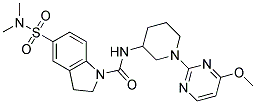 5-[(DIMETHYLAMINO)SULFONYL]-N-[1-(4-METHOXYPYRIMIDIN-2-YL)PIPERIDIN-3-YL]INDOLINE-1-CARBOXAMIDE Struktur