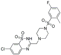 7-CHLORO-3-((4-[(5-FLUORO-2-METHYLPHENYL)SULFONYL]PIPERAZIN-1-YL)METHYL)-2H-1,2,4-BENZOTHIADIAZINE 1,1-DIOXIDE Struktur