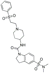 5-[(DIMETHYLAMINO)SULFONYL]-N-(1-[2-(PHENYLSULFONYL)ETHYL]PIPERIDIN-4-YL)INDOLINE-1-CARBOXAMIDE Struktur