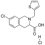 7-CHLORO-2-THIOPHEN-2-YLMETHYL-1,2,3,4-TETRAHYDRO-ISOQUINOLINE-3-CARBOXYLIC ACID HYDROCHLORIDE Struktur