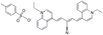 4-((1E,3Z)-3-CYANO-5-[1-ETHYL-4(1H)-QUINOLINYLIDENE]-1,3-PENTADIENYL)-1-ETHYLQUINOLINIUM 4-METHYLBENZENESULFONATE Struktur