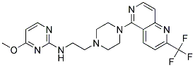 4-METHOXY-N-(2-(4-[2-(TRIFLUOROMETHYL)-1,6-NAPHTHYRIDIN-5-YL]PIPERAZIN-1-YL)ETHYL)PYRIMIDIN-2-AMINE Struktur