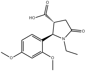 (2R,3R)-2-(2,4-DIMETHOXYPHENYL)-1-ETHYL-5-OXOPYRROLIDINE-3-CARBOXYLIC ACID Struktur