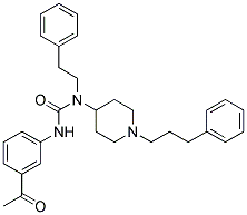 N'-(3-ACETYLPHENYL)-N-(2-PHENYLETHYL)-N-[1-(3-PHENYLPROPYL)PIPERIDIN-4-YL]UREA Struktur