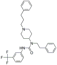 N-(2-PHENYLETHYL)-N-[1-(3-PHENYLPROPYL)PIPERIDIN-4-YL]-N'-[3-(TRIFLUOROMETHYL)PHENYL]UREA Struktur