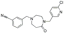 3-((4-[(6-CHLOROPYRIDIN-3-YL)METHYL]-5-OXO-1,4-DIAZEPAN-1-YL)METHYL)BENZONITRILE Struktur