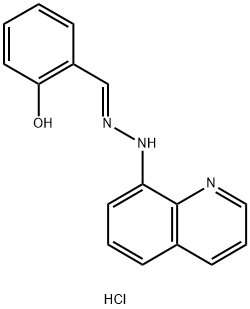 8-(2-[(E)-(2-HYDROXYPHENYL)METHYLIDENE]HYDRAZINO)QUINOLINIUM CHLORIDE Struktur