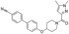 4'-((1-[(1,5-DIMETHYL-1H-PYRAZOL-3-YL)CARBONYL]PIPERIDIN-4-YL)OXY)BIPHENYL-4-CARBONITRILE Struktur