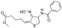 METHYL (5E)-5-[(3Z)-4-(BENZOYLAMINO)-3-(HYDROXYIMINO)DIHYDRO-2(3H)-THIENYLIDENE]PENTANOATE Struktur