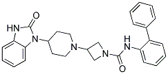 N-BIPHENYL-2-YL-3-[4-(2-OXO-2,3-DIHYDRO-1H-BENZIMIDAZOL-1-YL)PIPERIDIN-1-YL]AZETIDINE-1-CARBOXAMIDE Struktur