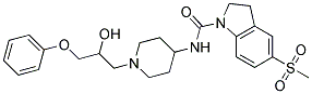 N-[1-(2-HYDROXY-3-PHENOXYPROPYL)PIPERIDIN-4-YL]-5-(METHYLSULFONYL)INDOLINE-1-CARBOXAMIDE Struktur