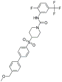 N-[2-FLUORO-5-(TRIFLUOROMETHYL)PHENYL]-4-([4'-(METHOXYMETHYL)BIPHENYL-4-YL]SULFONYL)PIPERIDINE-1-CARBOXAMIDE Struktur