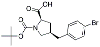 (2R,4R)-4-(4-BROMO-BENZYL)-PYRROLIDINE-1,2-DICARBOXYLIC ACID 1-TERT-BUTYL ESTER Struktur