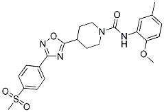 N-(2-METHOXY-5-METHYLPHENYL)-4-(3-[4-(METHYLSULFONYL)PHENYL]-1,2,4-OXADIAZOL-5-YL)PIPERIDINE-1-CARBOXAMIDE Struktur