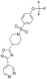 4-[5-(1-([4-(TRIFLUOROMETHOXY)PHENYL]SULFONYL)PIPERIDIN-4-YL)-1,2,4-OXADIAZOL-3-YL]PYRIDAZINE Struktur