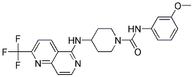 N-(3-METHOXYPHENYL)-4-([2-(TRIFLUOROMETHYL)-1,6-NAPHTHYRIDIN-5-YL]AMINO)PIPERIDINE-1-CARBOXAMIDE Struktur