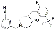 3-((4-[2-FLUORO-5-(TRIFLUOROMETHYL)BENZYL]-5-OXO-1,4-DIAZEPAN-1-YL)METHYL)BENZONITRILE Struktur