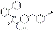 N'-BIPHENYL-2-YL-N-[1-(3-CYANOBENZYL)PIPERIDIN-4-YL]-N-(2-METHOXYETHYL)UREA Struktur