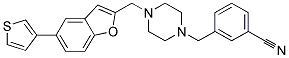 3-[(4-([5-(3-THIENYL)-1-BENZOFURAN-2-YL]METHYL)PIPERAZIN-1-YL)METHYL]BENZONITRILE Struktur