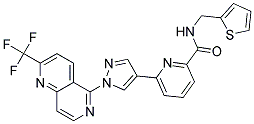 N-(2-THIENYLMETHYL)-6-(1-[2-(TRIFLUOROMETHYL)-1,6-NAPHTHYRIDIN-5-YL]-1H-PYRAZOL-4-YL)PYRIDINE-2-CARBOXAMIDE Struktur