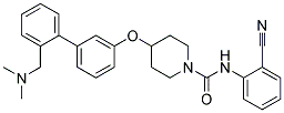 N-(2-CYANOPHENYL)-4-((2'-[(DIMETHYLAMINO)METHYL]BIPHENYL-3-YL)OXY)PIPERIDINE-1-CARBOXAMIDE Struktur