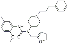 N-(2-FURYLMETHYL)-N'-(2-METHOXY-5-METHYLPHENYL)-N-[1-(3-PHENYLPROPYL)PIPERIDIN-4-YL]UREA Struktur