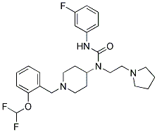 N-(1-[2-(DIFLUOROMETHOXY)BENZYL]PIPERIDIN-4-YL)-N'-(3-FLUOROPHENYL)-N-(2-PYRROLIDIN-1-YLETHYL)UREA Struktur