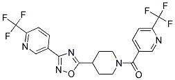 2-(TRIFLUOROMETHYL)-5-[5-(1-([6-(TRIFLUOROMETHYL)PYRIDIN-3-YL]CARBONYL)PIPERIDIN-4-YL)-1,2,4-OXADIAZOL-3-YL]PYRIDINE Struktur