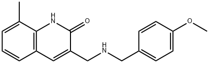 3-[(4-METHOXY-BENZYLAMINO)-METHYL]-8-METHYL-1H-QUINOLIN-2-ONE Struktur